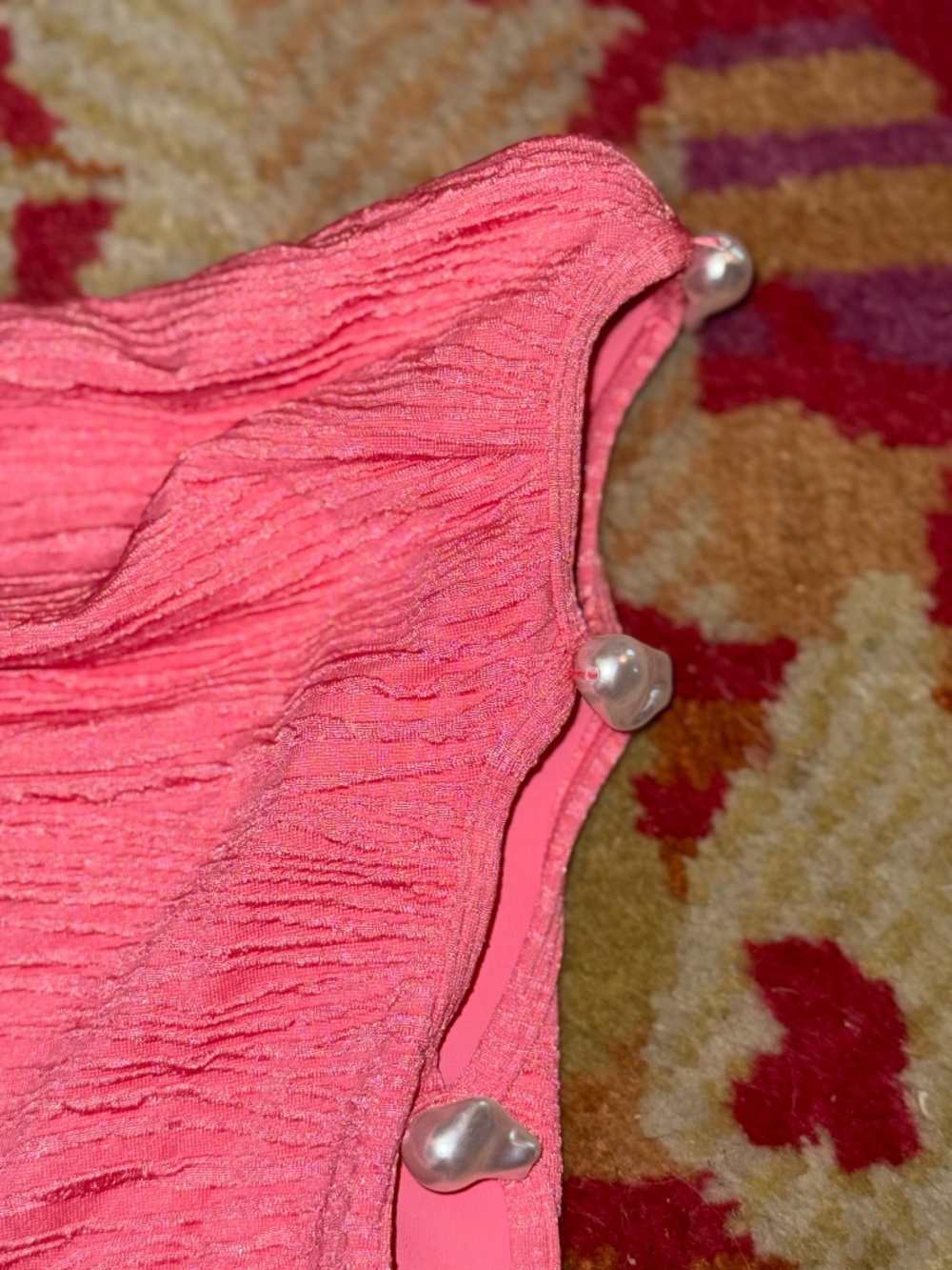 La Porte XS Stephanie jacquard one piece swimsuit bubblegum - Picture 7 of 9